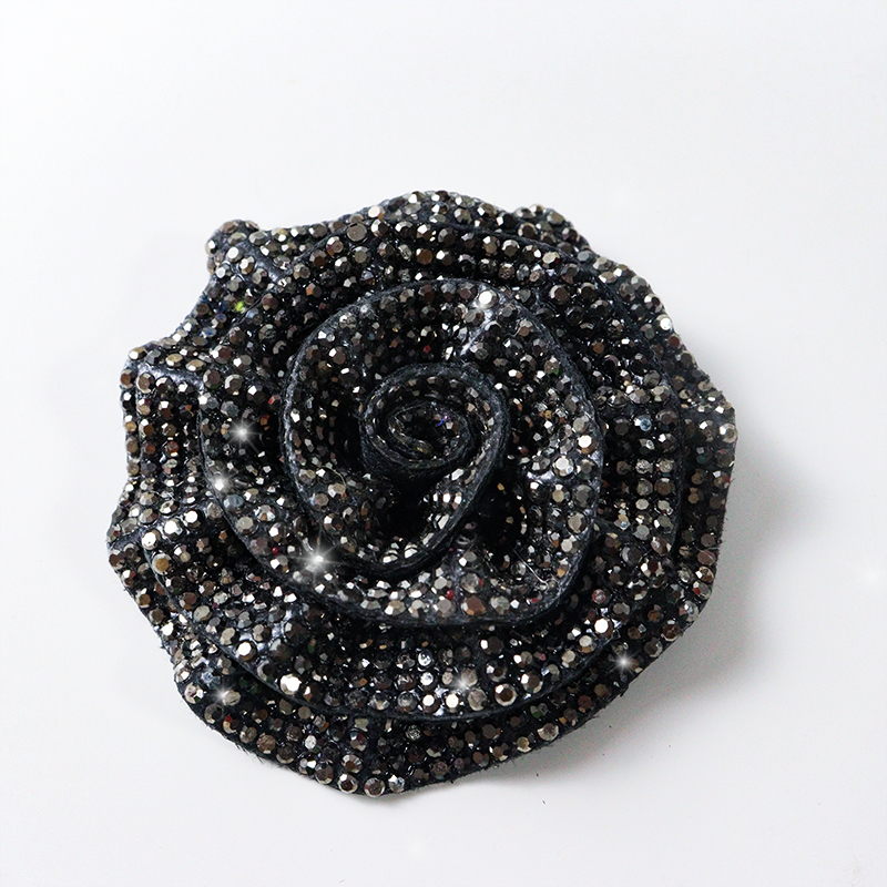Colorful 3D Rose Floral Iron On Patches with Diamond Custom