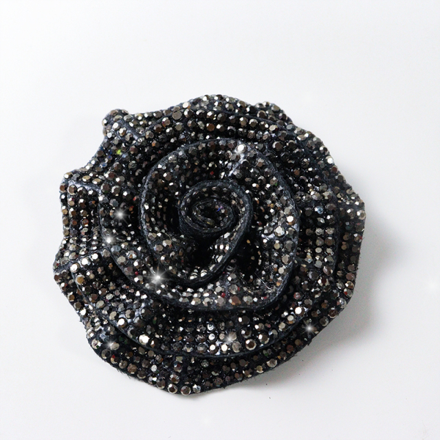 Colorful 3D Rose Floral Iron On Patches with Diamond Custom