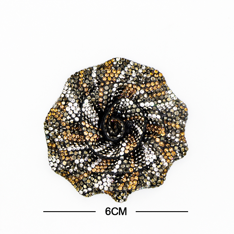 6cm 3D Color Matching Rose Floral Crystal Patches Manufacturer