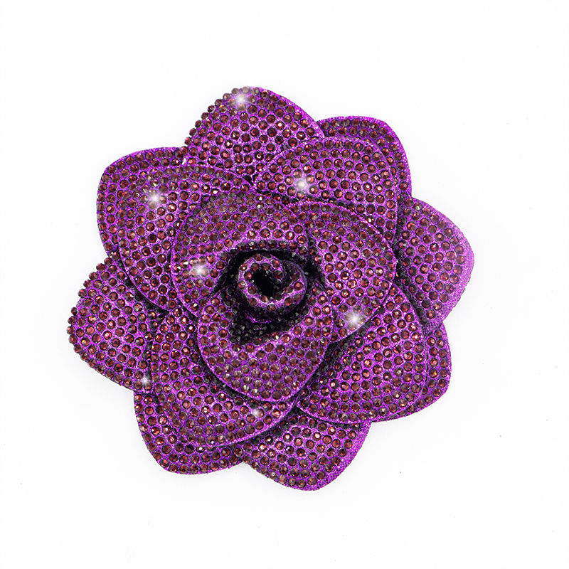 8.5cm Bling Rose Flower Crystal Patch Appliques for Clothing Decor Exporter