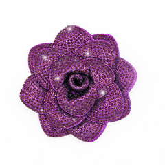 8.5cm Bling Rose Flower Crystal Patch Appliques for Clothing Decor Exporter