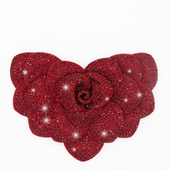 Bling Heart Shaped Rhinestone Patch for Garment Decor Wholesale