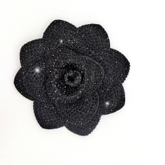 8.5cm Bling Rose Flower Crystal Patch Appliques for Clothing Decor Exporter