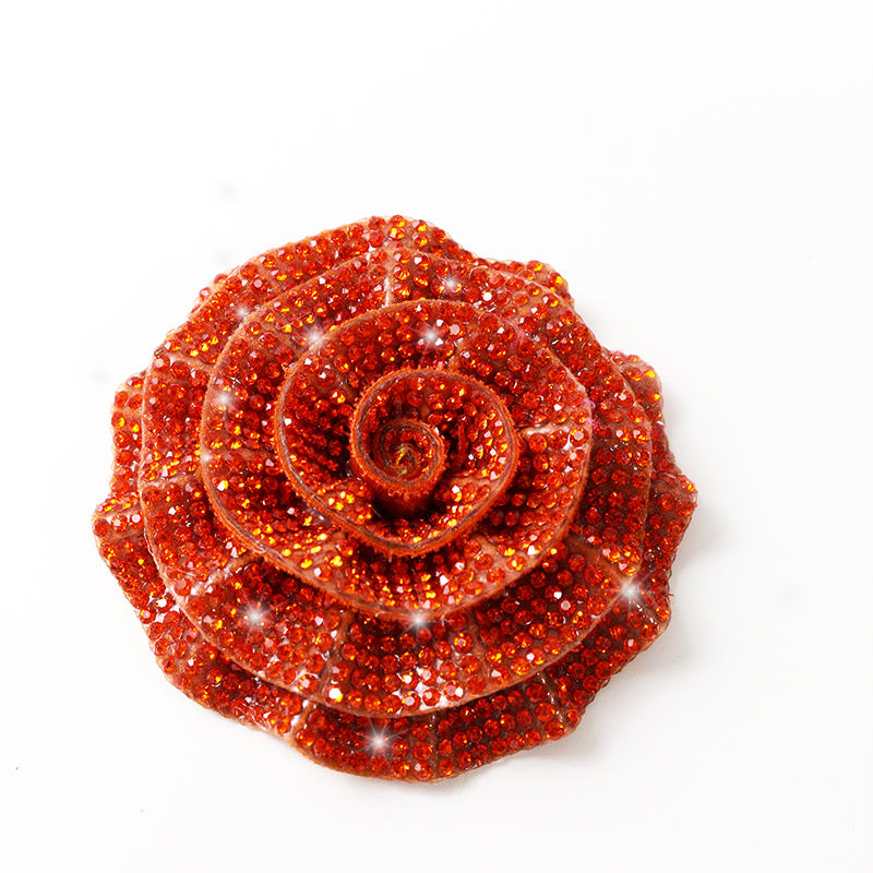 Colorful 3D Rose Floral Iron On Patches with Diamond Custom