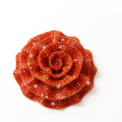 Colorful 3D Rose Floral Iron On Patches with Diamond Custom