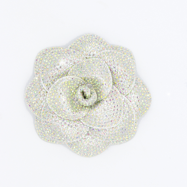 8.5cm Bling Rose Flower Crystal Patch Appliques for Clothing Decor Exporter