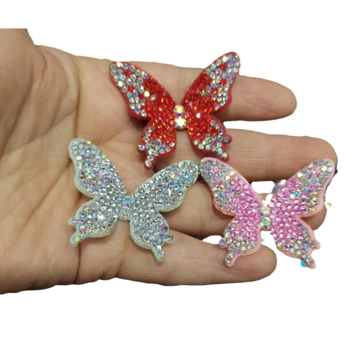 3D Small Butterfly Rhinestone Applique Patches for Clothes Supplier