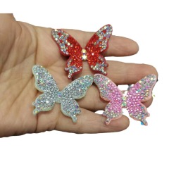 3D Small Butterfly Rhinestone Applique Patches for Clothes Supplier