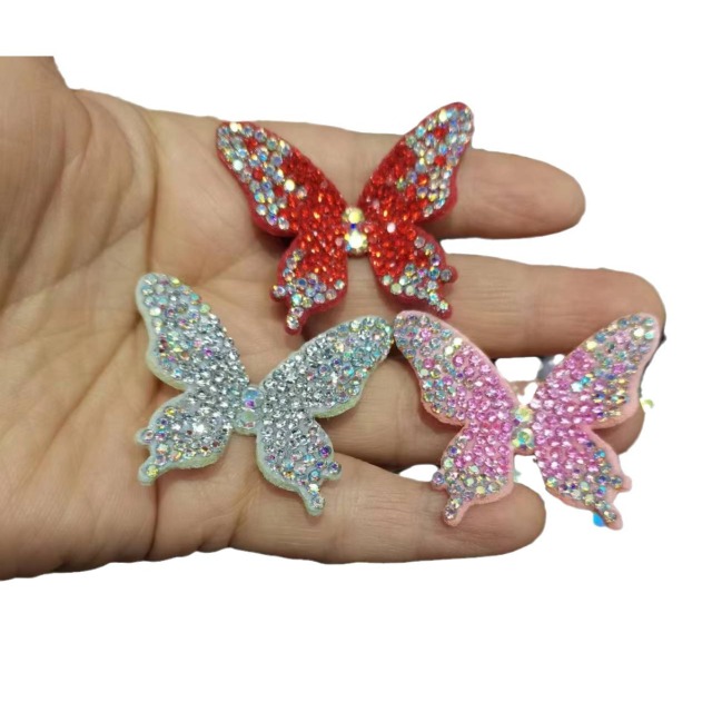 3D Small Butterfly Rhinestone Applique Patches for Clothes Supplier