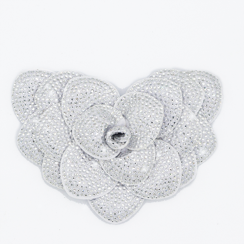 Bling Heart Shaped Rhinestone Patch for Garment Decor Wholesale