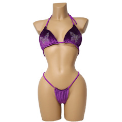 Sparkly Velvet Swimwear with Rhinestones Pattern Manufacturer