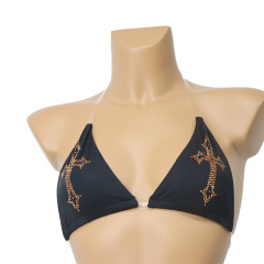 Shiny Crystal Pattern Stripper Outfits Bikini with Transparent Strap Wholesale
