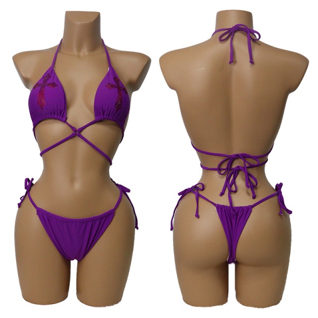 Bandage Design Pole Dance Outfits with Diamond Pattern Custom