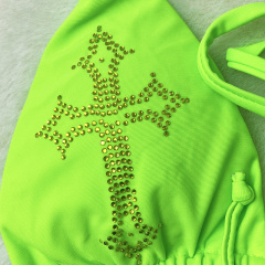 Bandage Design Pole Dance Outfits with Diamond Pattern Custom