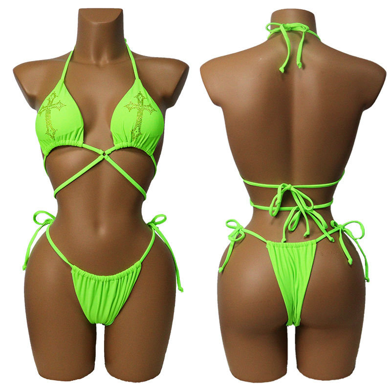 Bandage Design Pole Dance Outfits with Diamond Pattern Custom