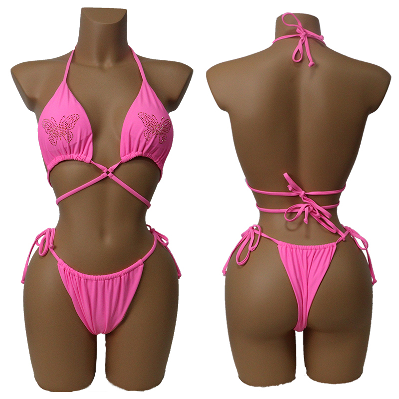 Bandage Design Pole Dance Outfits with Diamond Pattern Custom