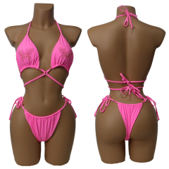 Bandage Design Pole Dance Outfits with Diamond Pattern Custom