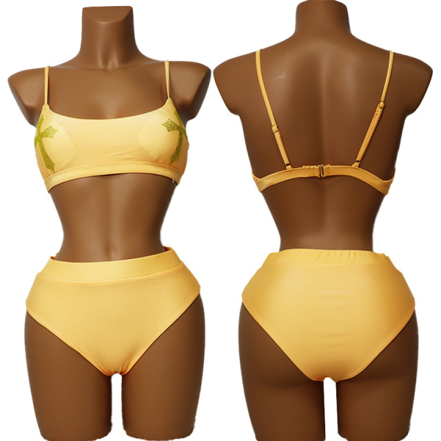 Elastic Crystal Exotic Dancer Bikini Clothes Sets Supplier