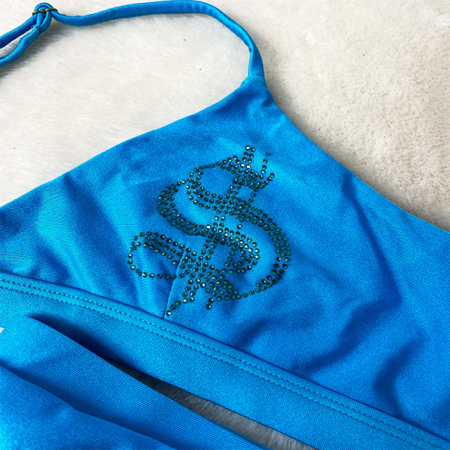 Elastic Crystal Exotic Dancer Bikini Clothes Sets Supplier