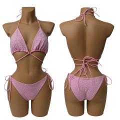 Colorful Crystal Bandage Bikini Set for Nightclub Exotic Dance Wear Manufacturer