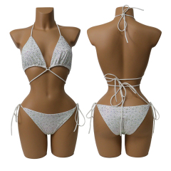 Colorful Crystal Bandage Bikini Set for Nightclub Exotic Dance Wear Manufacturer