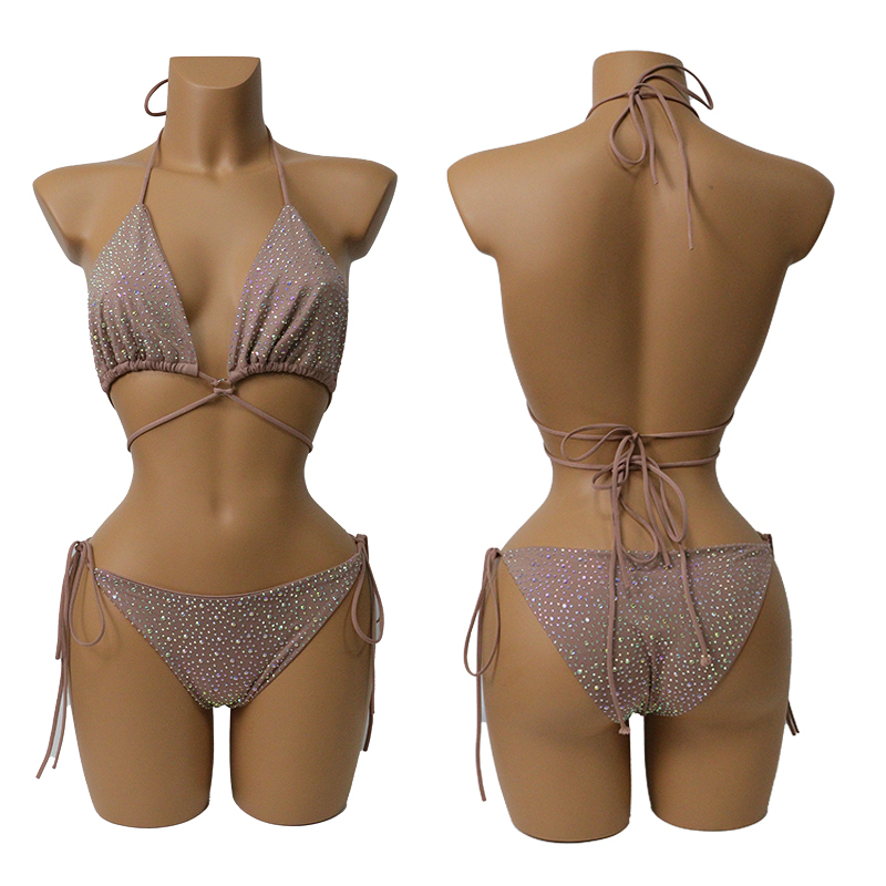 Colorful Crystal Bandage Bikini Set for Nightclub Exotic Dance Wear Manufacturer