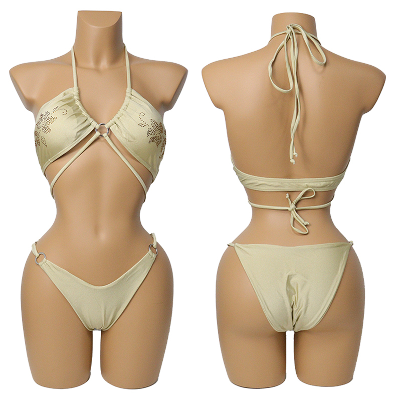 Lace Up Flower Diamond Print Pole Dance Clothes Exporter