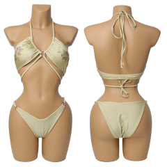 Lace Up Flower Diamond Print Pole Dance Clothes Exporter