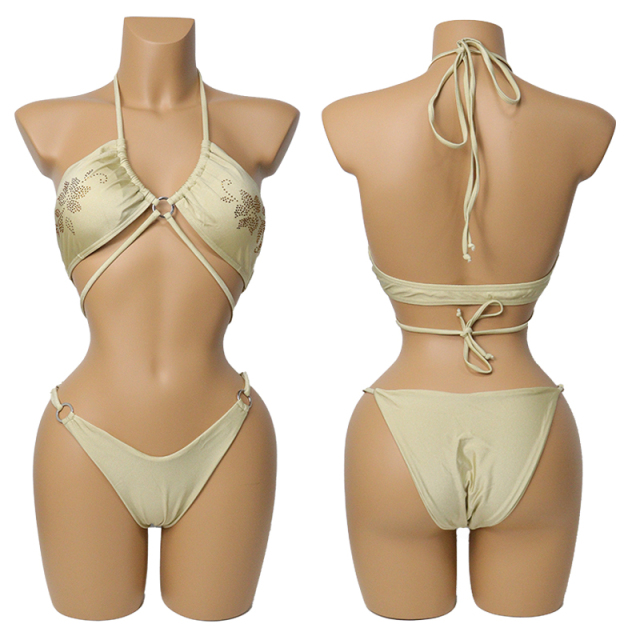 Lace Up Flower Diamond Print Pole Dance Clothes Exporter