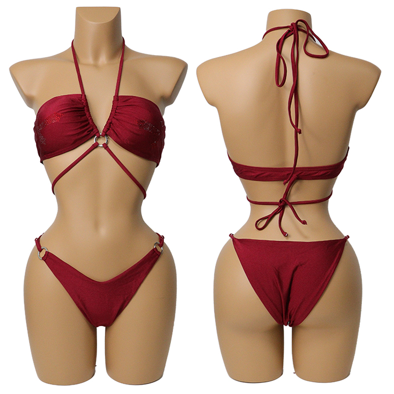 Lace Up Flower Diamond Print Pole Dance Clothes Exporter