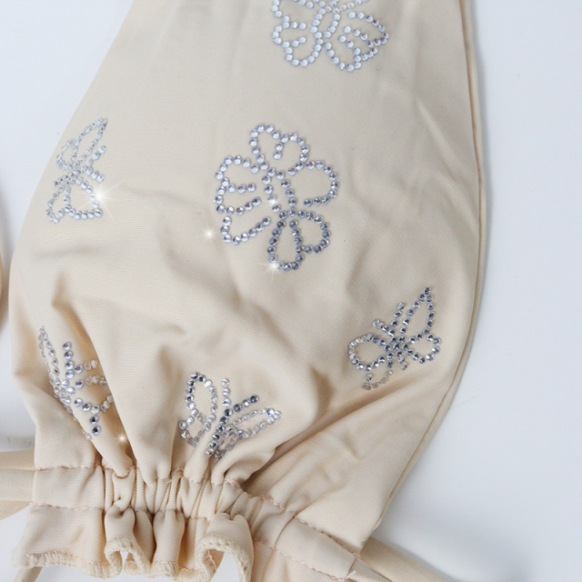 Ruffles Hem Diamond Flower Pattern Stripper Dancer Bikini Clothing Supplier