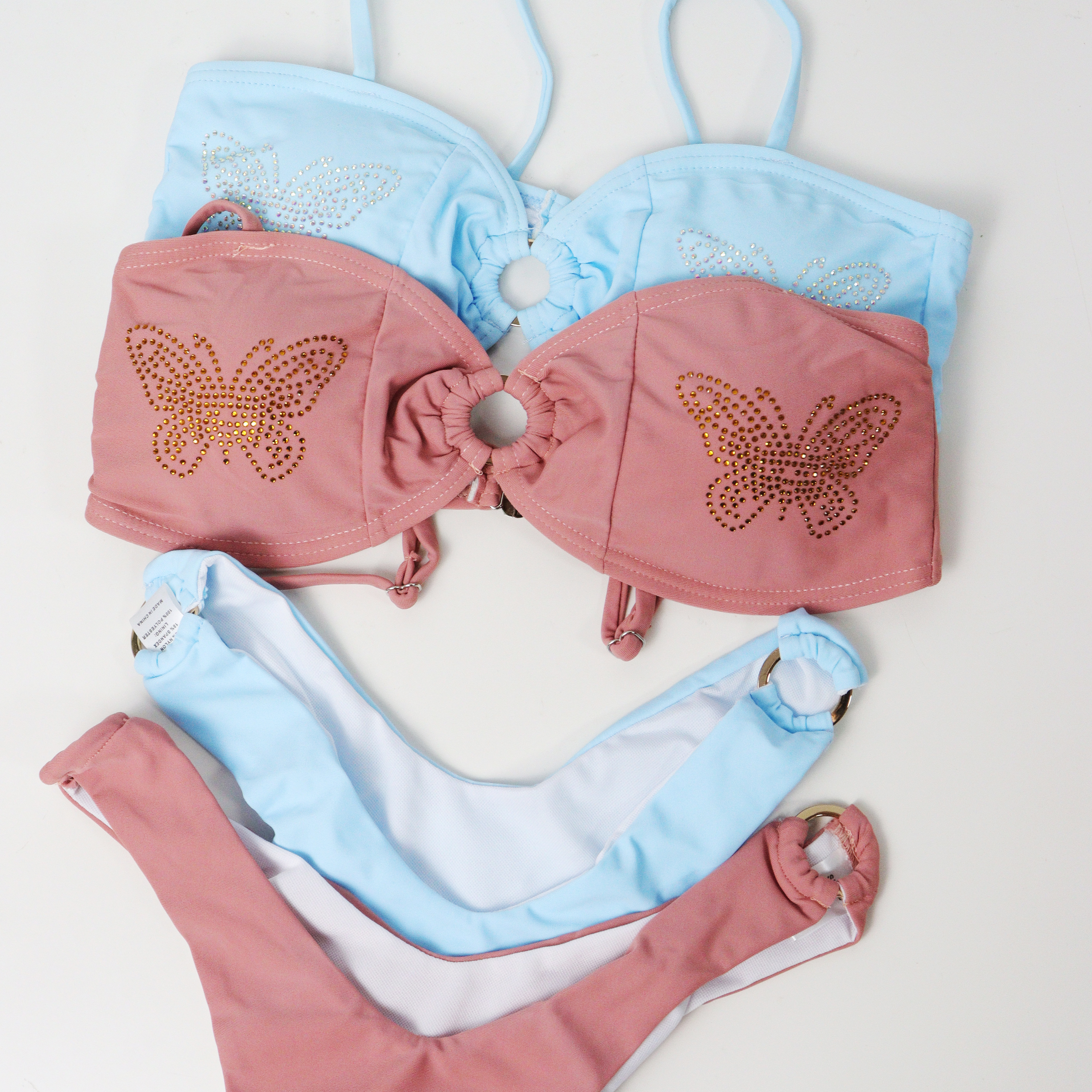 Blink Hotfix Crystal Butterfly Bikini Pole Dance Clothes Factory