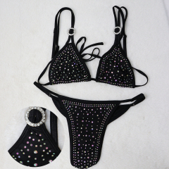 Multi Ways Wearing Pole Dance Activewear Bikini with Diamond Stone Wholesale