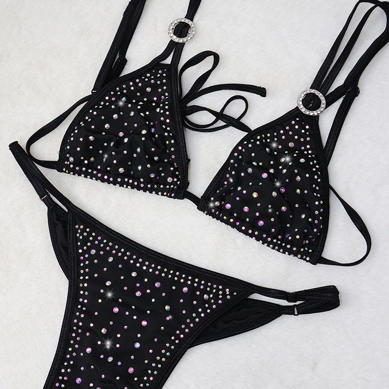 Multi Ways Wearing Pole Dance Activewear Bikini with Diamond Stone Wholesale