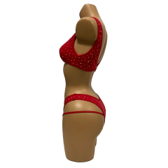 Red Diamond Hollow Out Exotic Dance Apparel Factory