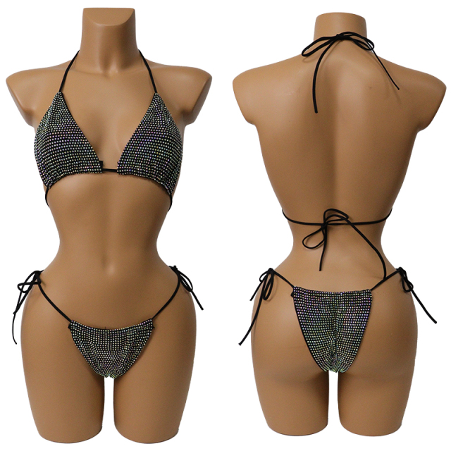 Multi Color Crystal Bikini Exotic Dancer Clothing Wholesale