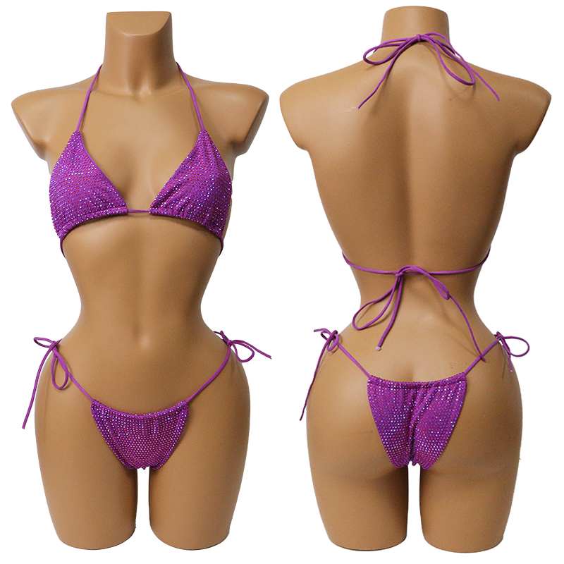 Multi Color Crystal Bikini Exotic Dancer Clothing Wholesale