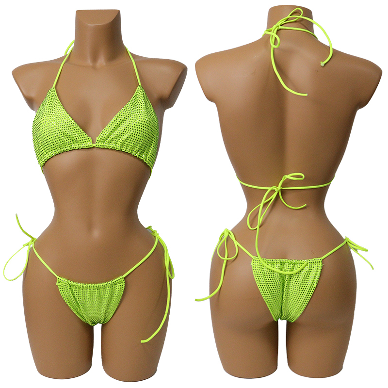 Multi Color Crystal Bikini Exotic Dancer Clothing Wholesale
