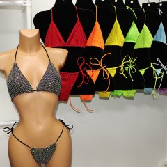 Multi Color Crystal Bikini Exotic Dancer Clothing Wholesale