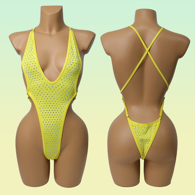 Colorful Sexy Rhinestone Swimsuit for Exotic Stripper Dance Clothes Factory