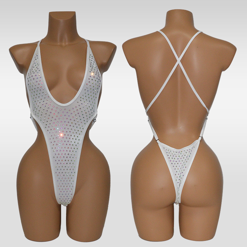 Colorful Sexy Rhinestone Swimsuit for Exotic Stripper Dance Clothes Factory