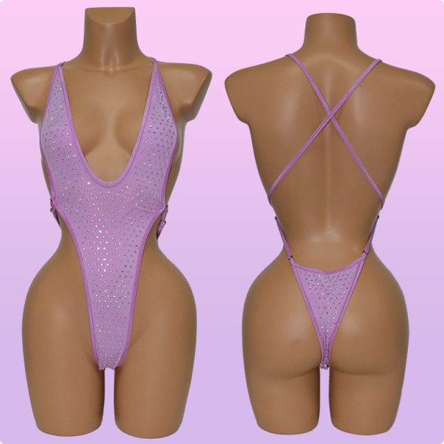 Colorful Sexy Rhinestone Swimsuit for Exotic Stripper Dance Clothes Factory