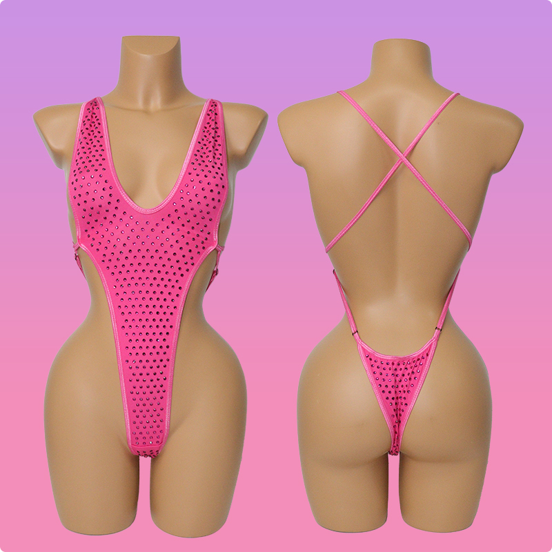 Colorful Sexy Rhinestone Swimsuit for Exotic Stripper Dance Clothes Factory