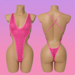 Colorful Sexy Rhinestone Swimsuit for Exotic Stripper Dance Clothes Factory