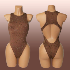 Luxury Crystal Bodysuit Swimwear Exotic Dancer Outfits Custom
