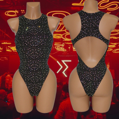 Luxury Crystal Bodysuit Swimwear Exotic Dancer Outfits Custom