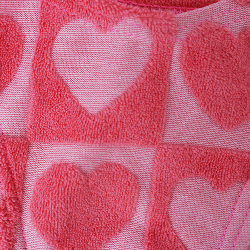 Pink Heart Printed Towelling Bikini Set Exporter