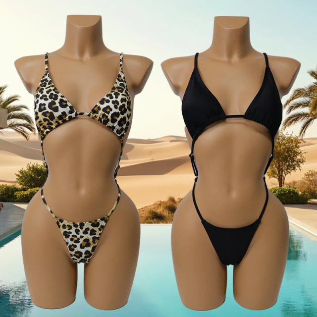 Sexy Animal Print Backless Swimsuit Supplier