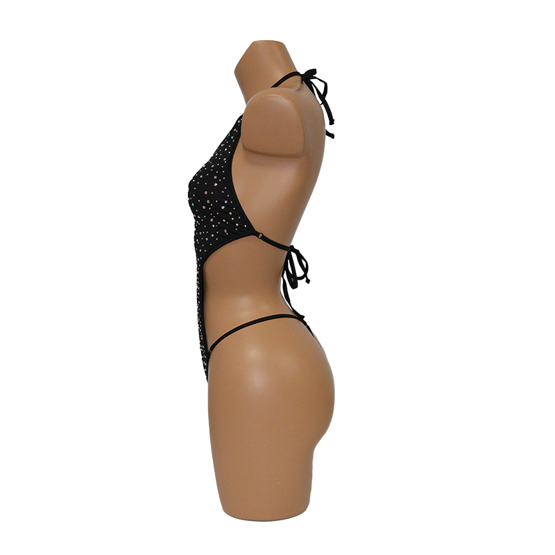 Sexy Black Backless Pole Dance Bodysuits Swimwear Wholesale