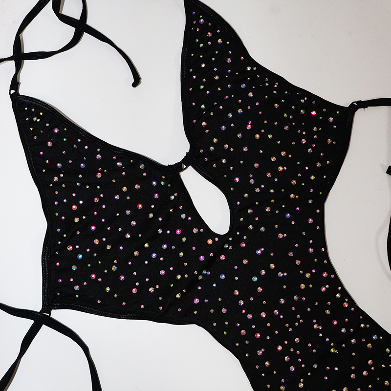Sexy Black Backless Pole Dance Bodysuits Swimwear Wholesale